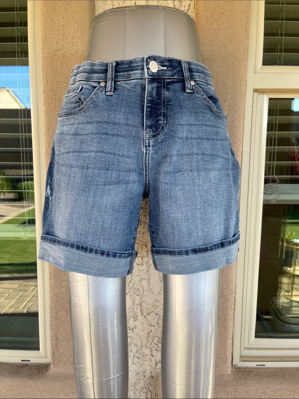 Jag Jeans Dark Blue Rolled Hem Denim Shorts